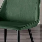 Chair with Metal Legs and Monocoque Fabric Seat Made in Italy - Hinata Viadurini