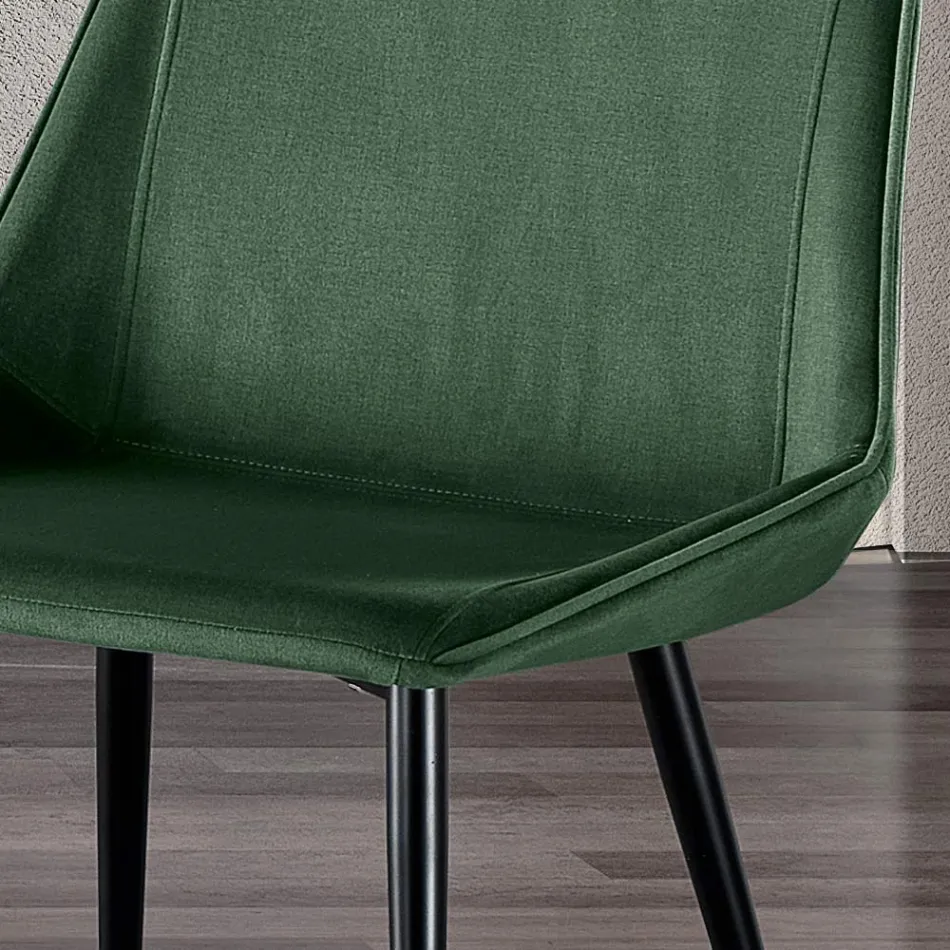 Chair with Metal Legs and Monocoque Fabric Seat Made in Italy - Hinata Viadurini