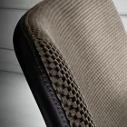 Chair with Footrest in Vulcano Fabric and Metal Legs Made in Italy - Amane Viadurini