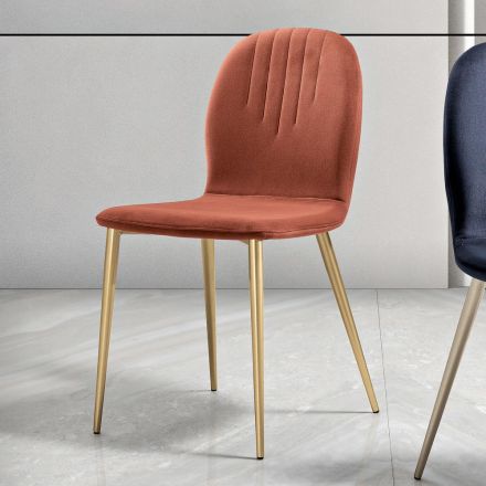 Chair with Monocoque Fabric Seat and Conical Legs Made in Italy - Nezoku Viadurini