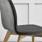 Chair with Monocoque Fabric Seat and Wooden Legs Made in Italy - Nezoku Viadurini