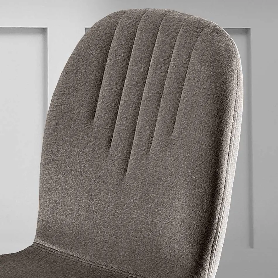 Chair with Monocoque Fabric Seat and Wooden Legs Made in Italy - Nezoku Viadurini