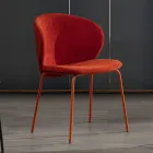 Chair with Monocoque Fabric Seat and Metal Legs Made in Italy - Ichigo Viadurini
