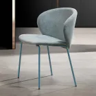Chair with Monocoque Fabric Seat and Metal Legs Made in Italy - Ichigo Viadurini