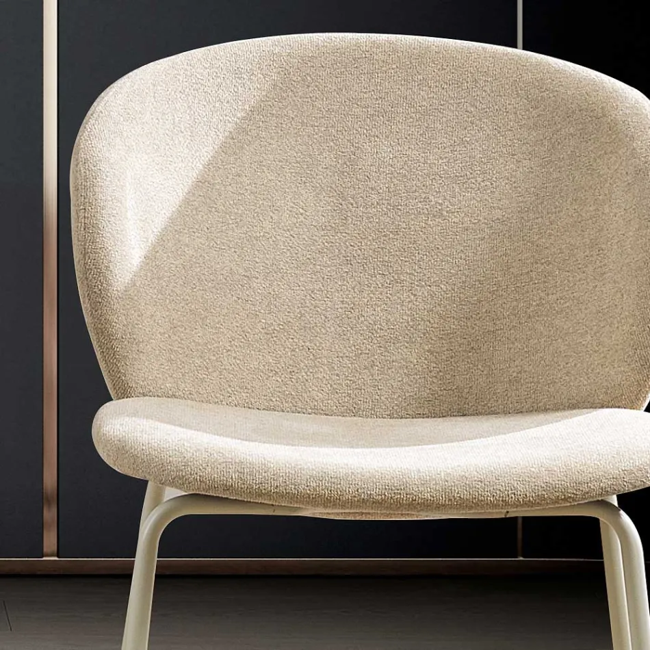 Chair with Monocoque Fabric Seat and Metal Legs Made in Italy - Ichigo Viadurini