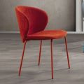 Chair with Monocoque Fabric Seat and Metal Legs Made in Italy - Ichigo