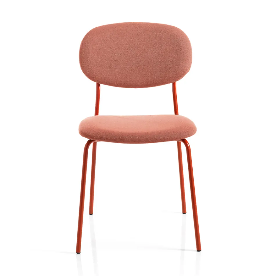 Chair with Metal Structure, Seat and Back in Fabric - Serenella Viadurini