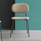 Chair with Metal Structure, Seat and Back in Fabric - Serenella Viadurini