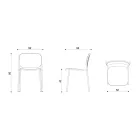 Kitchen Chair in Wood and Painted Metal Made in Italy 2 Pieces - Saffia Viadurini