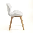 Kitchen Chair in Synthetic Leather and Solid Wood 2 Pieces - Fiorenzuola Viadurini