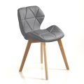 Kitchen Chair in Synthetic Leather and Solid Wood 2 Pieces - Fiorenzuola
