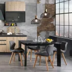 Kitchen Chair in Synthetic Leather and Solid Wood 2 Pieces - Fiorenzuola Viadurini