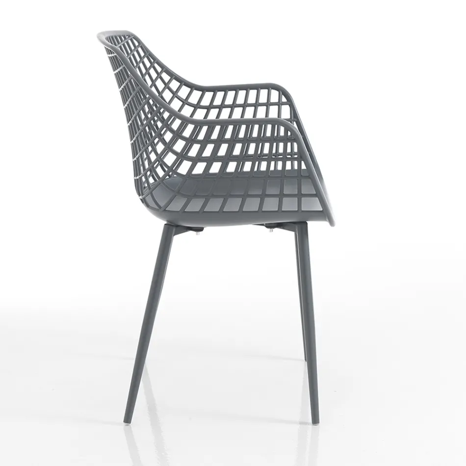 Kitchen Chair in Matt Polypropylene with Steel Legs 4 Pieces - Beyonce Viadurini