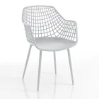 Kitchen Chair in Matt Polypropylene with Steel Legs 4 Pieces - Beyonce Viadurini