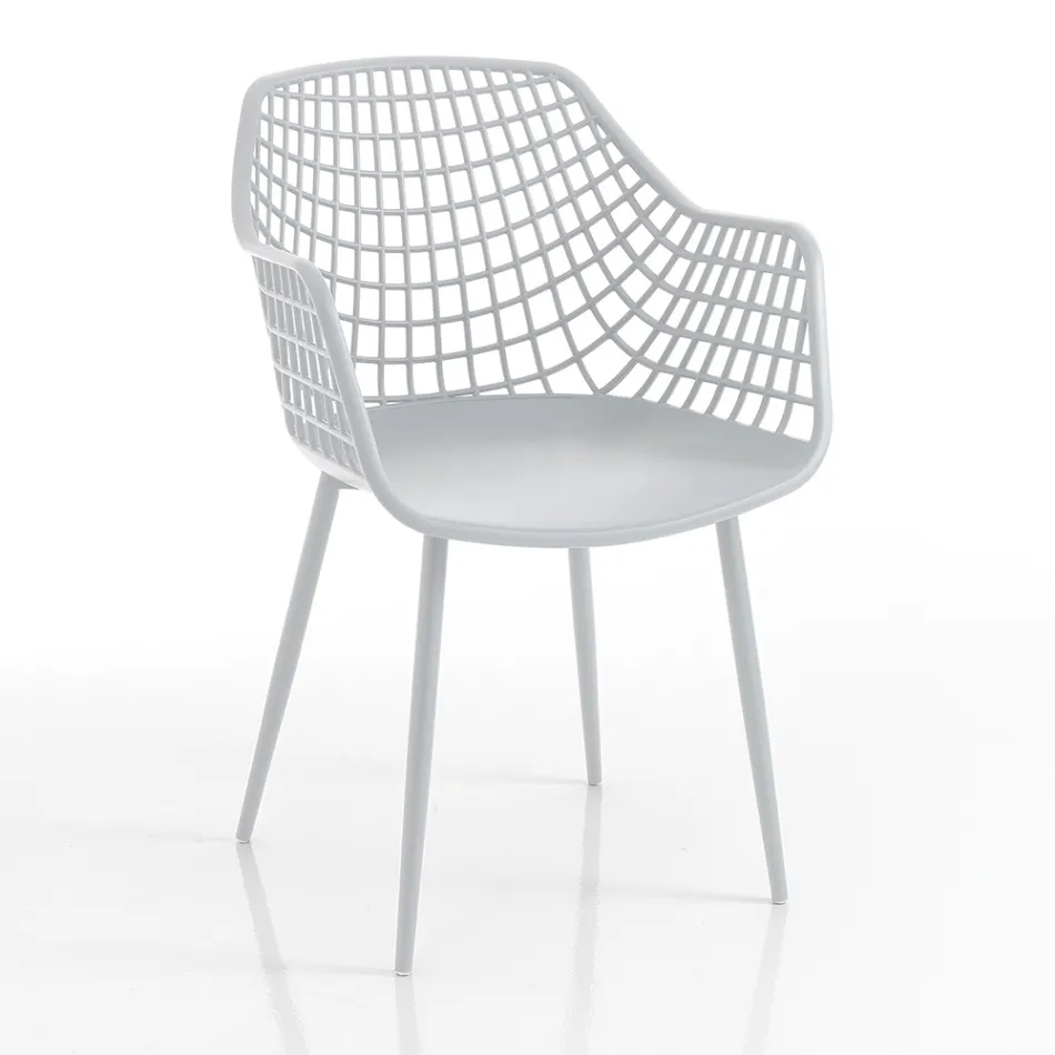 Kitchen Chair in Matt Polypropylene with Steel Legs 4 Pieces - Beyonce Viadurini