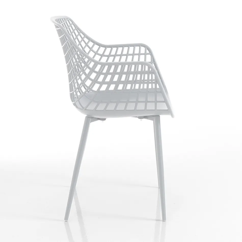 Kitchen Chair in Matt Polypropylene with Steel Legs 4 Pieces - Beyonce Viadurini