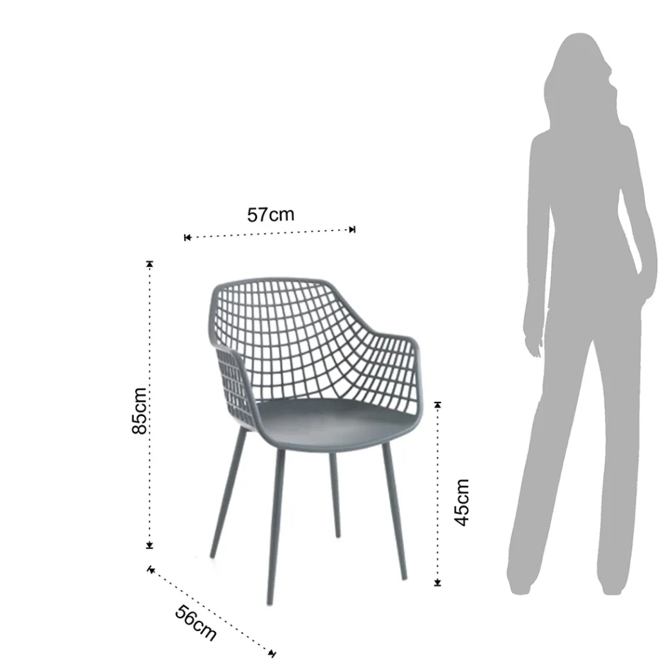 Kitchen Chair in Matt Polypropylene with Steel Legs 4 Pieces - Beyonce Viadurini