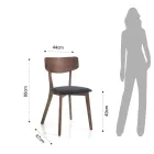 Kitchen Chair in Fabric with Structure in Solid Wood 2 Pieces - Tonino Viadurini