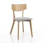 Kitchen Chair in Fabric with Structure in Solid Wood 2 Pieces - Tonino Viadurini