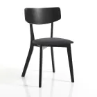 Fabric Kitchen Chair with 2 Piece Solid Wood Structure - Tonino Viadurini
