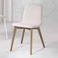 Design kitchen chair in wood and fabric made in Italy, Egizia