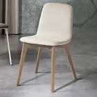 Design kitchen chair in wood and fabric made in Italy, Egizia Viadurini