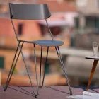 Handmade Kitchen Chair in Wood and Precious Steel Made in Italy - Granada Viadurini