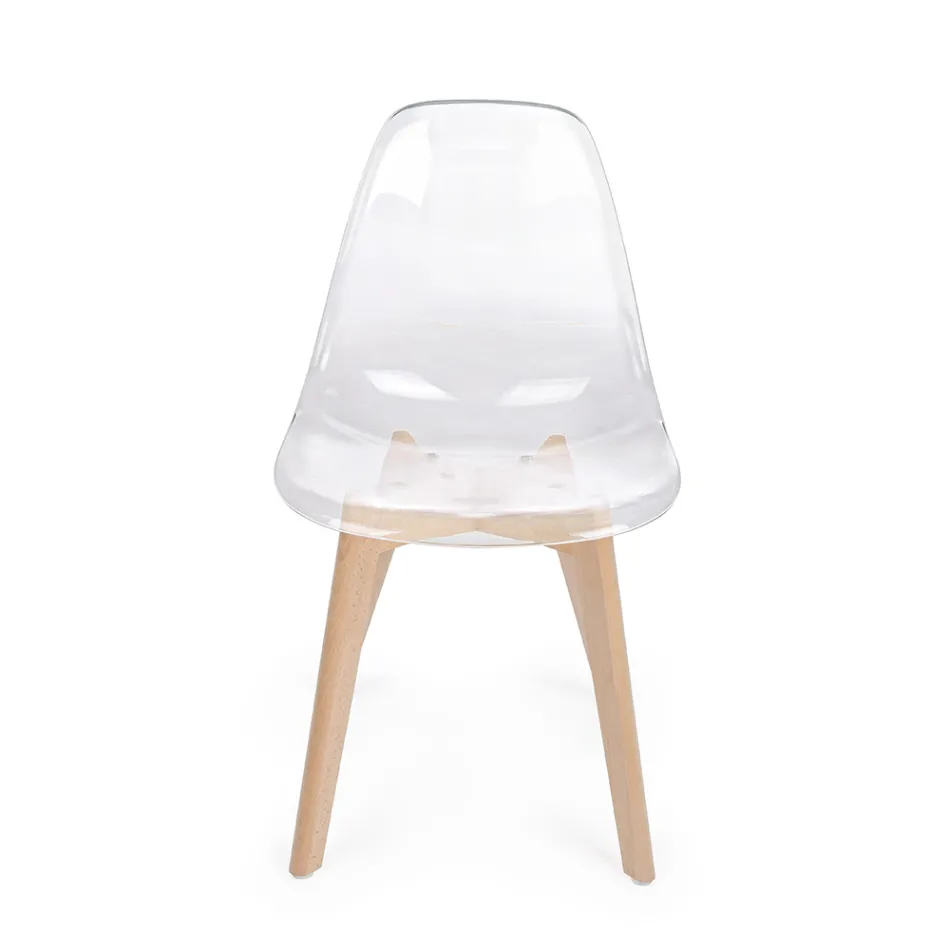 Kitchen Chair in Beech Wood and Polycarbonate Design 4 Pieces - Pisy Viadurini