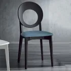 Kitchen Chair in Wood and Fabric Modern Design Made in Italy - Marrine Viadurini