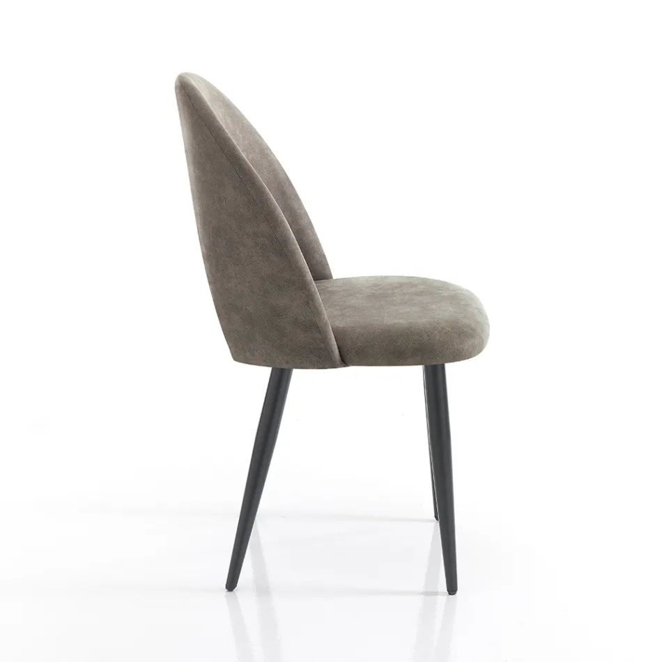 Kitchen Chair in Aged Effect Synthetic Leather 4 Pieces - Renetta Viadurini