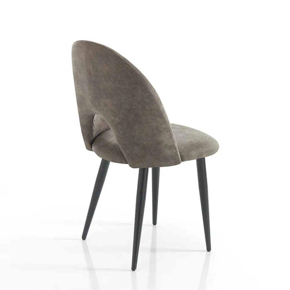 Kitchen Chair in Aged Effect Synthetic Leather 4 Pieces - Renetta Viadurini
