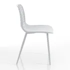 Kitchen Chair in Matt White Polypropylene and Steel 4 Pieces - Beyonce Viadurini