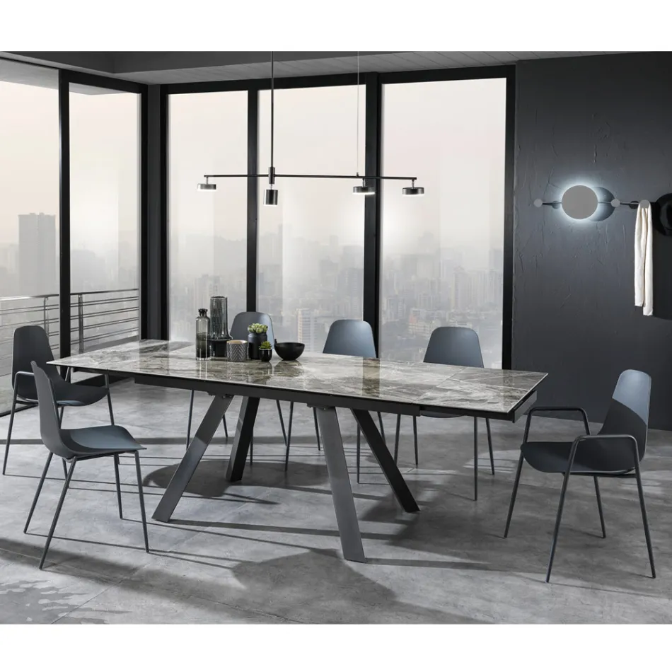 Polypropylene Kitchen Chair with Steel Legs 4 Pieces - Pinga Viadurini