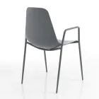 Polypropylene Kitchen Chair with Steel Legs 4 Pieces - Pinga Viadurini