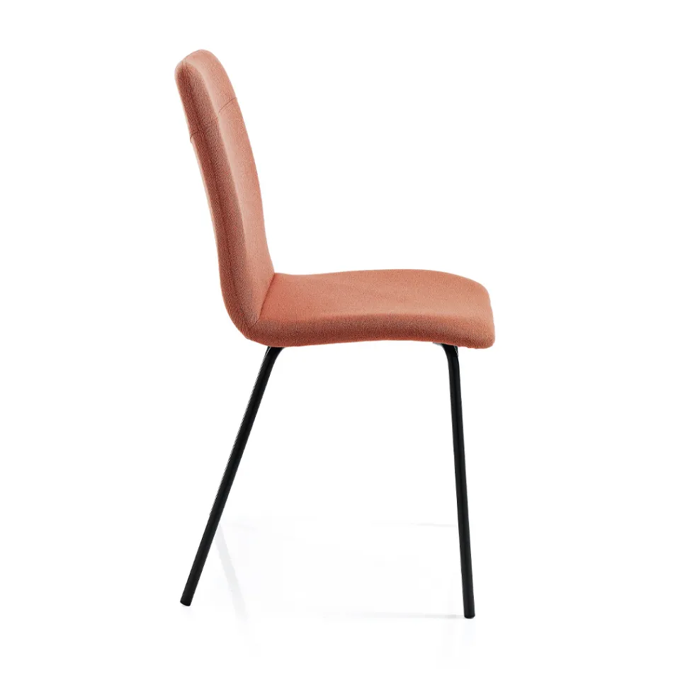 Kitchen Chair in Colored Fabric and Metal Modern Design - Hermione Viadurini