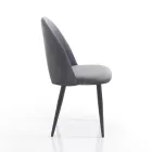 Kitchen Chair in Velvet Effect Fabric and Metal 4 Pieces - Renetta Viadurini