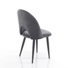 Kitchen Chair in Velvet Effect Fabric and Metal 4 Pieces - Renetta Viadurini