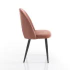 Kitchen Chair in Velvet Effect Fabric and Metal 4 Pieces - Renetta Viadurini