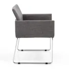 Kitchen Chair in Gray Fabric with Metal Base 2 Pieces - Shutter Viadurini