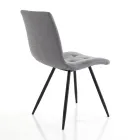 Kitchen Chair in Gray Fabric and Matt Black Metal 2 Pieces - Scirocco Viadurini
