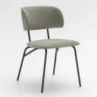 Kitchen Chair Upholstered in Microfiber Made in Italy, 2 Pieces - Rebecca Viadurini