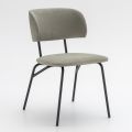 Kitchen Chair Upholstered in Microfiber Made in Italy, 2 Pieces - Rebecca