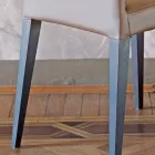 Kitchen Chair Upholstered in Leather with Ash Structure Made in Italy - Sunny Viadurini