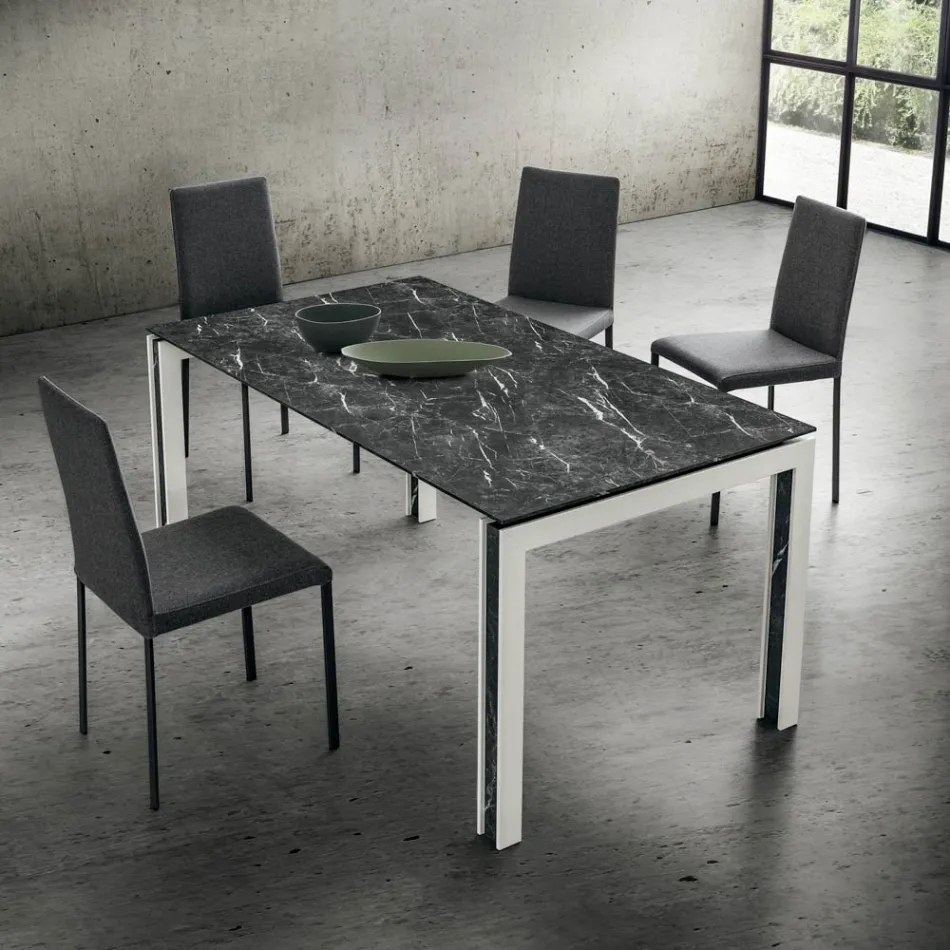 Fabric Upholstered Kitchen Chair Made in Italy, 2 Pieces - Mawi Viadurini