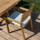 Outdoor Chair with Armrests in Teak Wood - Marie Viadurini