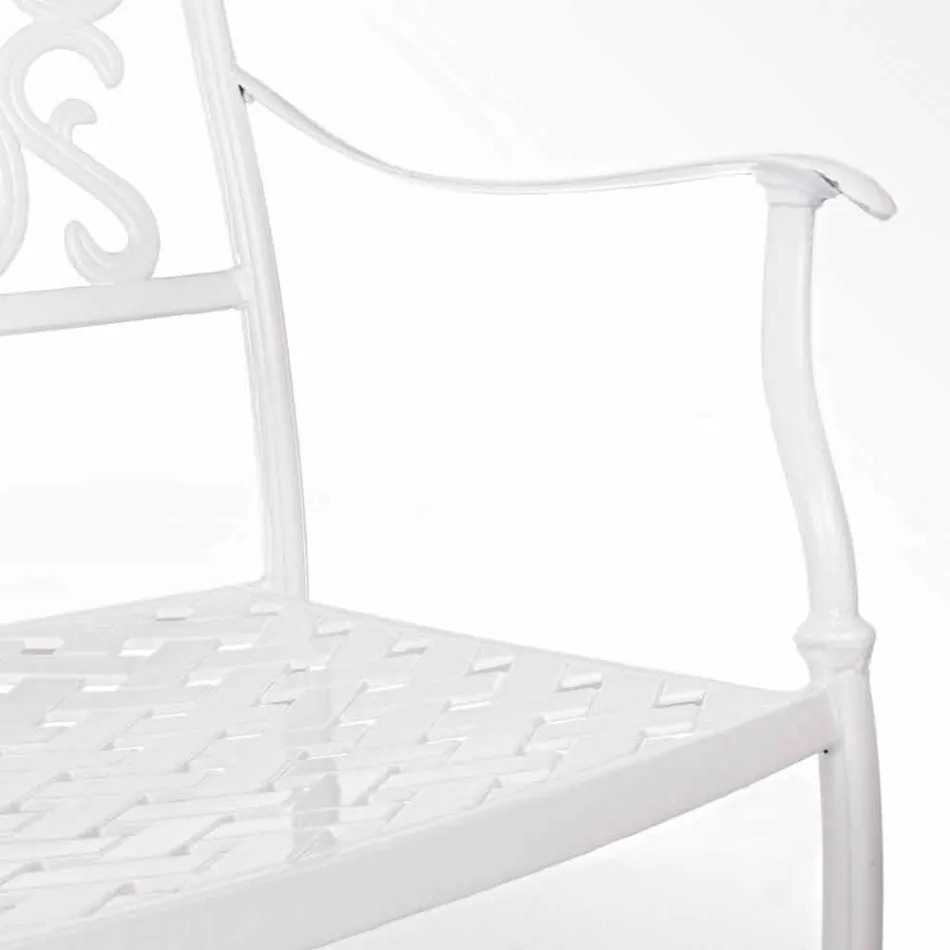 Stackable Outdoor Chair in White or Anthracite Aluminum, 4 Pieces - Ode Viadurini
