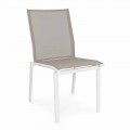Stackable Outdoor Chair in Aluminum and Textilene, Homemotion 4 Pieces - Serge