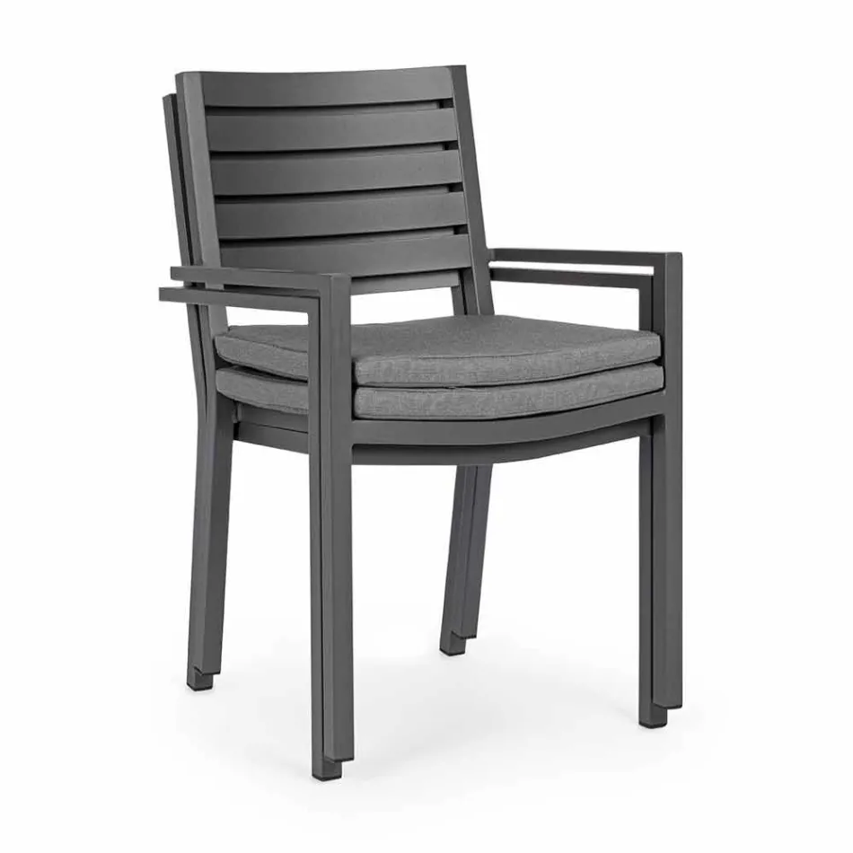 Homemotion Stackable Aluminum Outdoor Chair, 4 Pieces - Carina Viadurini