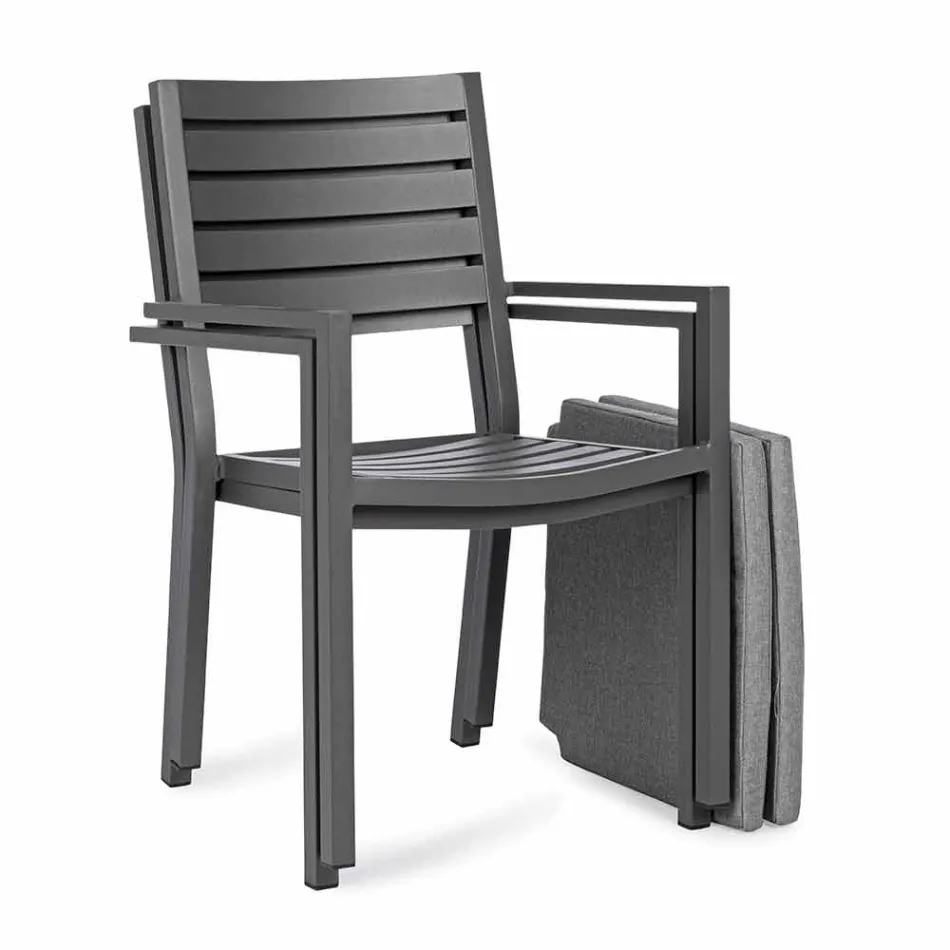 Homemotion Stackable Aluminum Outdoor Chair, 4 Pieces - Carina Viadurini