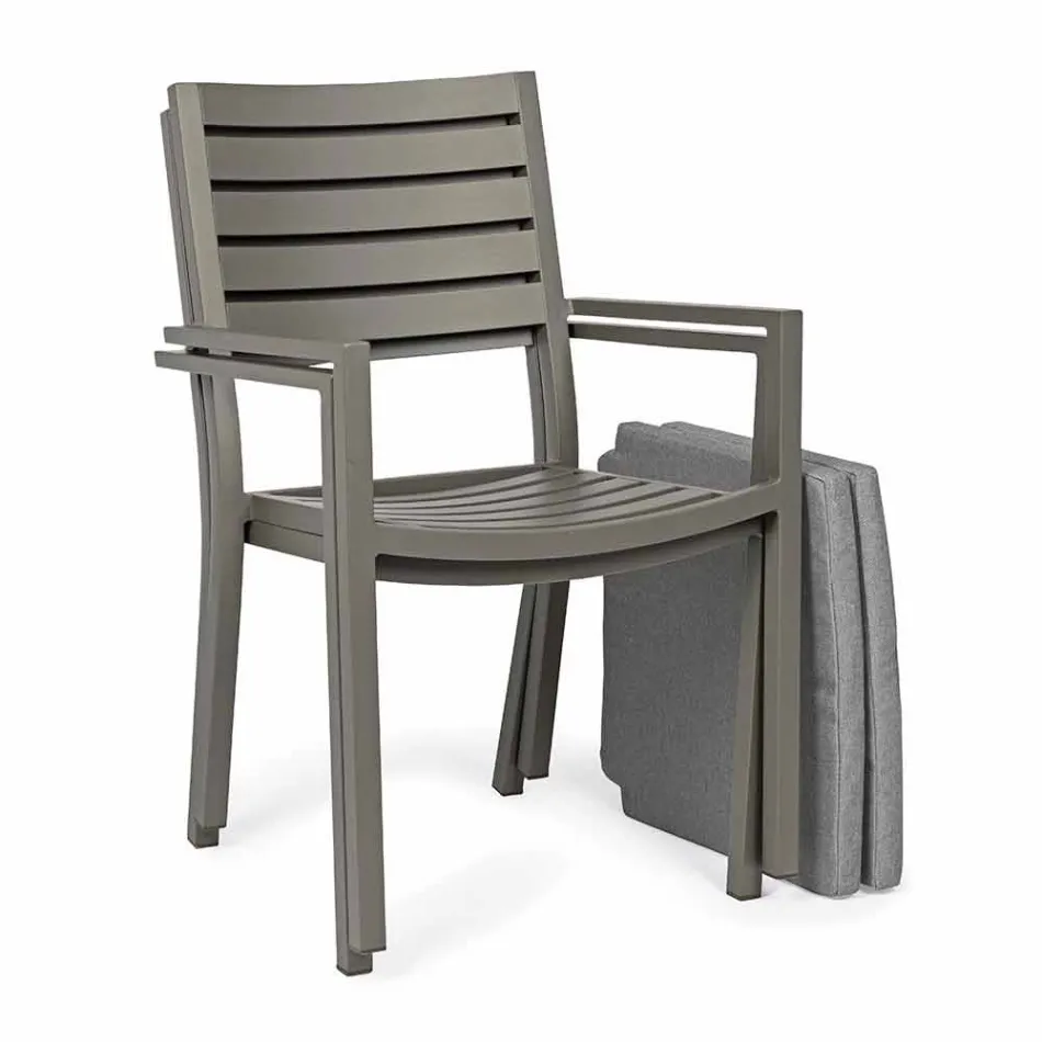 Homemotion Stackable Aluminum Outdoor Chair, 4 Pieces - Carina Viadurini